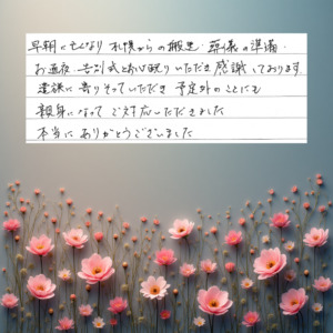 お客様の声です